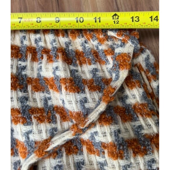 Vintage 1960s Skirt Hadley Houndstooth Orange Pencil Tweed Wool Maxi 70s Skirt - Picture 7 of 7